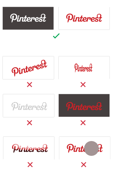 Como no hay que usar el logo de Pinterest