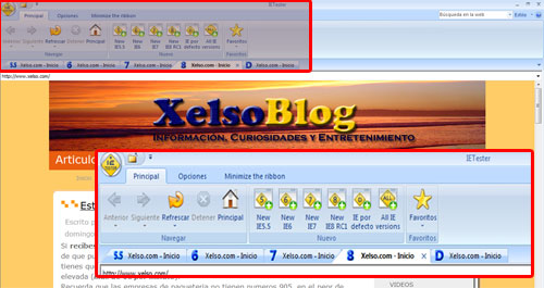 Ejemplo con IETester en Xelso.com .