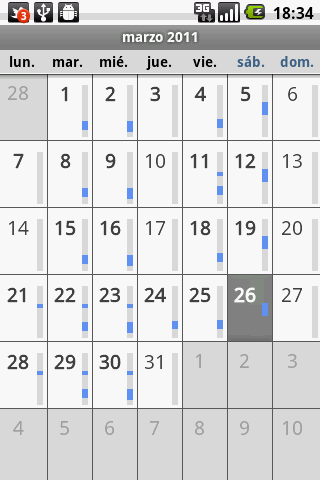Vista del Mes con Android
