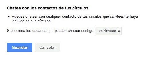 Menu Chatea con los contactos de tus círculos