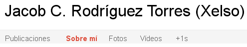 Resultado final del cambio del apodo en el perfil de google plus