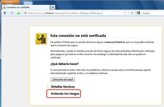 Web para acceder a la petición