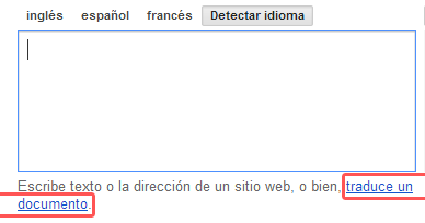 Traducir un archivo o documento en google translate