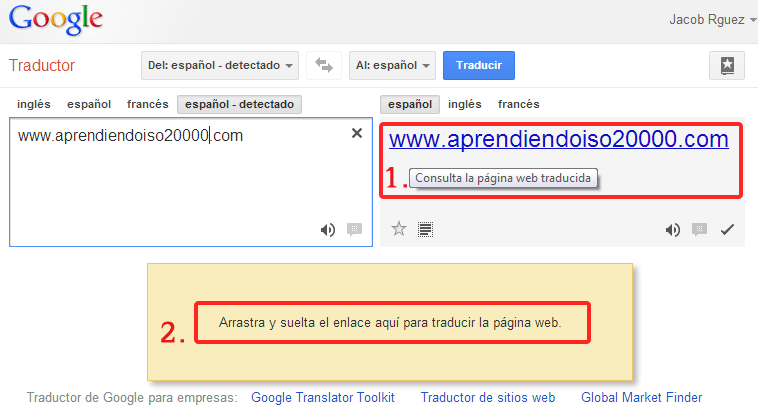 Como traducir una web con Google translator