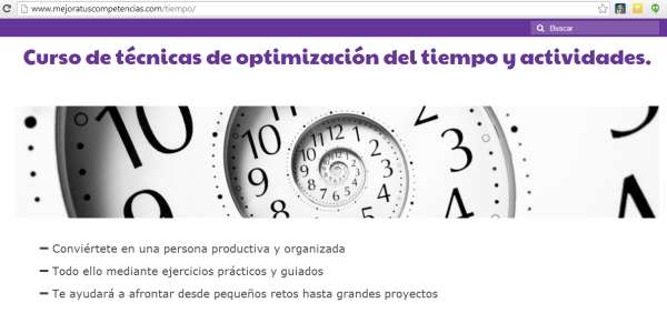 curso de gestión y optimización del tiempo y actividades